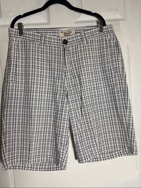 Original Penguin Blue & White Plaid Flat-Front Shorts